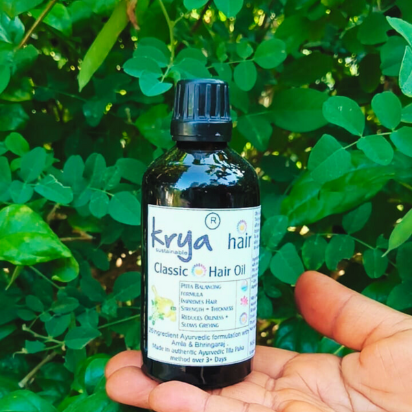 Krya Classic Hair Oil - Ayurvedic hair oil for grey hair, oily scalp and poor hair growth