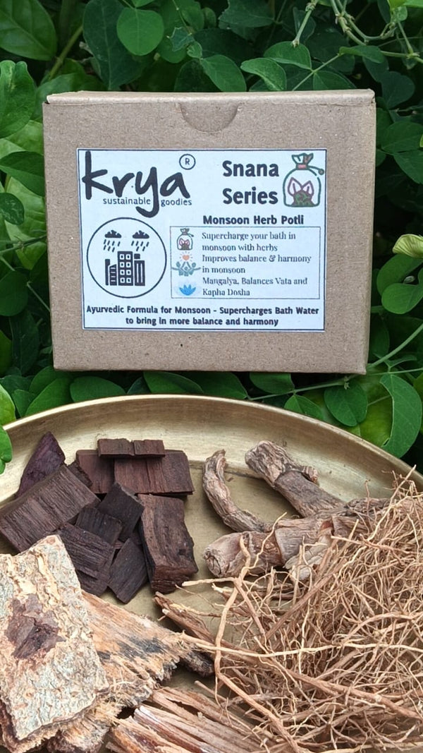 Krya Monsoon Herb Potli for Bath - Limited Edition Ayurvedic Blend for Skin & Energy Balance