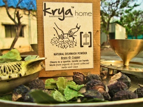 Krya Natural Dish wash Powder for Brass &amp; Copper (Fragrance Free)