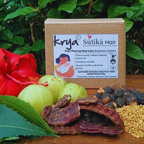 Sūtikā – Ayurvedic Post Partum Hair Loss Shampoo Powder |  Gently Cleanses & Strengthens Hair for New Mothers