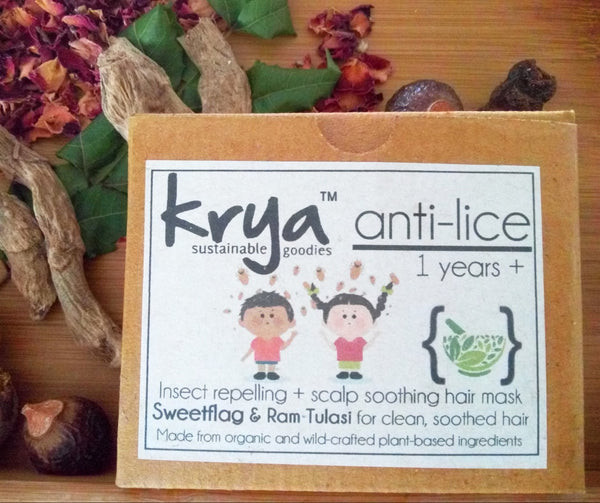 Krya Natural Anti-Lice Hair Mask (100 gm) - with Sweet Flag &amp; Ram Tulasi