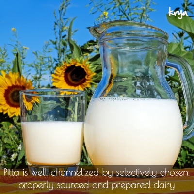 Carefully selected dairy helps channelize pitta very well