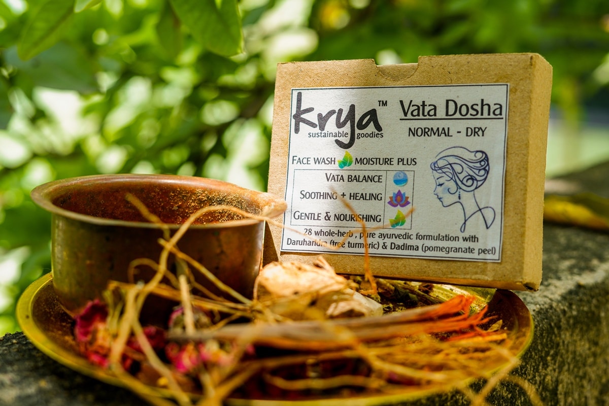 Krya Moisture Plus Face wash powder - gentle face wash for dry skin (vata -  Krya - Ayurvedic Skin, Hair & Home Care.