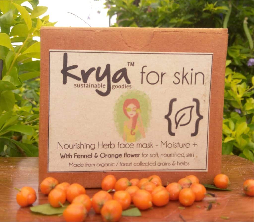 Krya Moisture plus face mask - an ayurvedic lepa for dry, under nourished skin