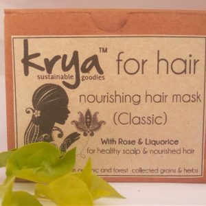 Krya Classic hair mask is formulated to de-clog and intensely nourish oily, pitta prone hair that is prone to premature greying