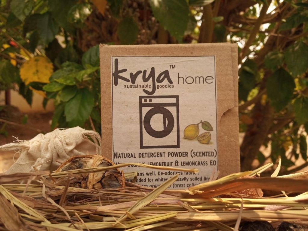 Krya Natural Detergent Powder Scented - with Lemon & Lemongrass 200 gm