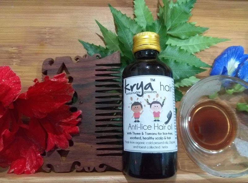 Krya Anti Lice hair oil is a purely natural ayurvedic formula that is non toxic and safe for children