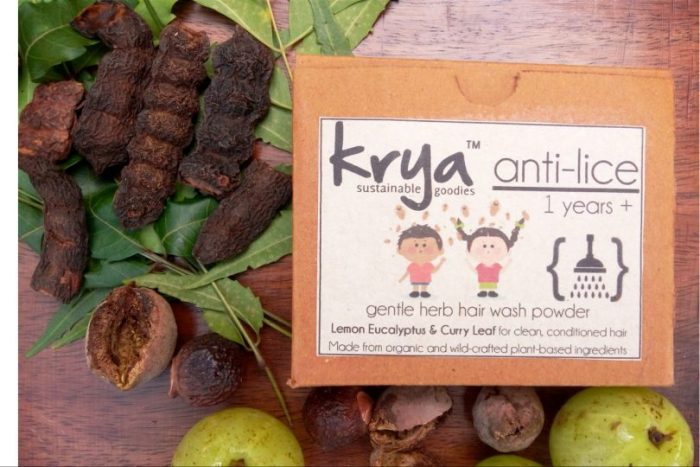 Krya Anti lice hairwash is a hair cleanser that is designed to soothe irritated scalp and gently repel lice