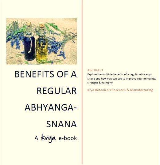 Cover Page of teh Free Krya E Book on Abhyanga Snana benefits