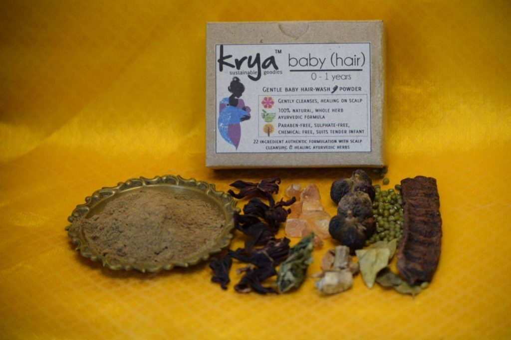 Krya baby hairwash : alternative to synthetic baby shampoo