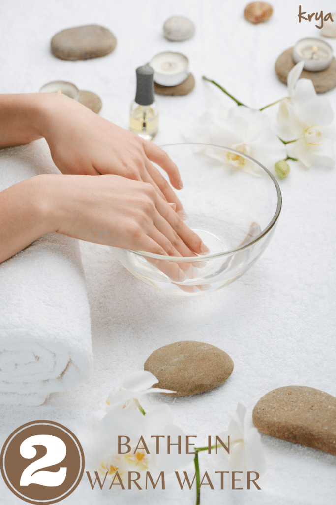 winter skin care - bathe in warm not hot water